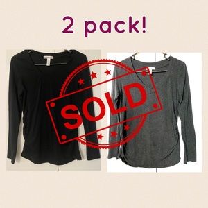 2 pk Ambiance Maternity V-Neck Shirts Medium.